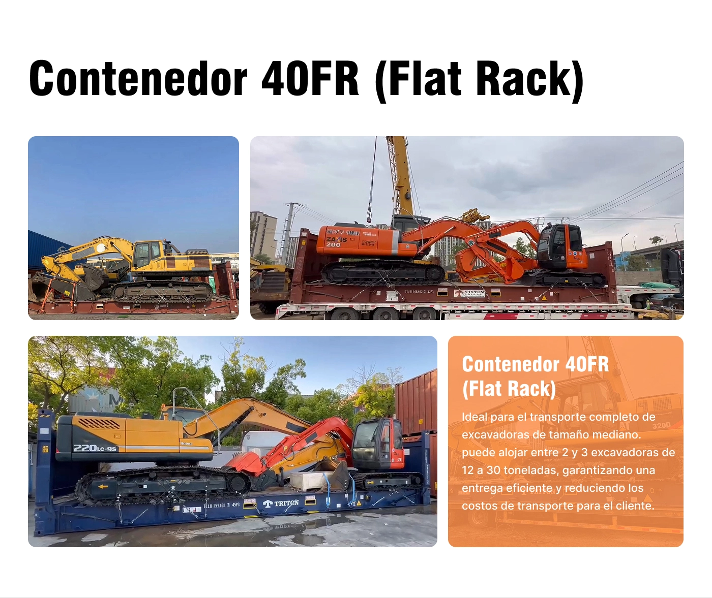 Excavadora de transporte de gabinete plano