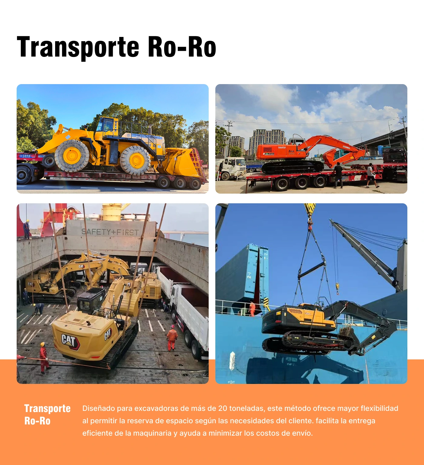 Excavadora para transporte de buques RoRo