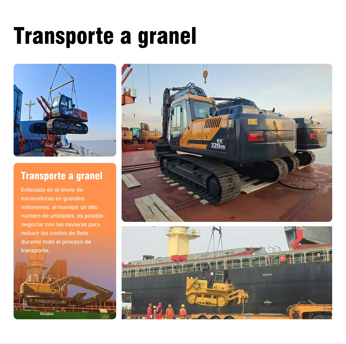 Excavadora de transporte para graneleros