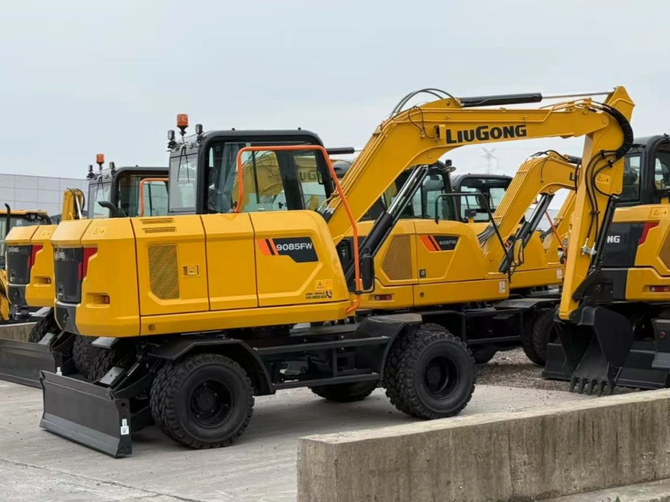 Excavadora de ruedas Liugong 9085FW con mayor estabilidad para obra urbana