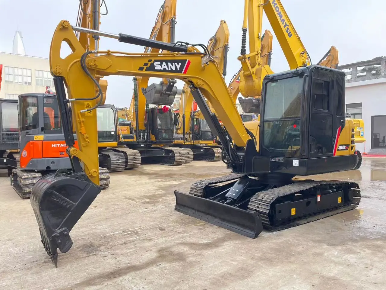 Excavadora Sany SY60C usada comparada con Sany SY35U para obra ligera